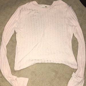Light Pink nude long sleeve crop top
